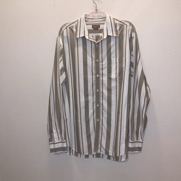 Michael Kors men’s L striped long sleeve formal button down Shirt - Picture 1 of 8